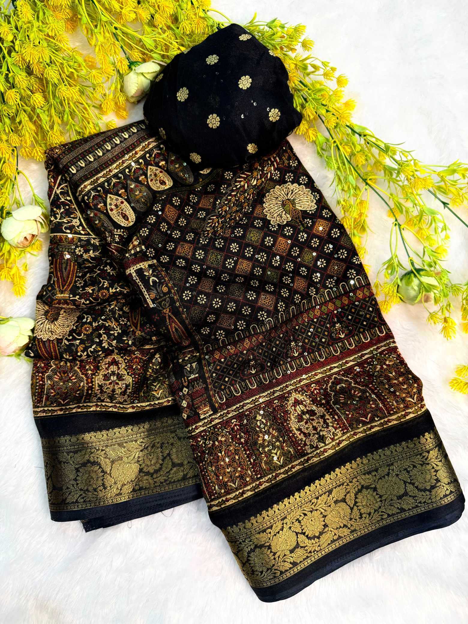 YNF Wholesale Pure Silk Printed Silk Saree  | Surat Manufacturer