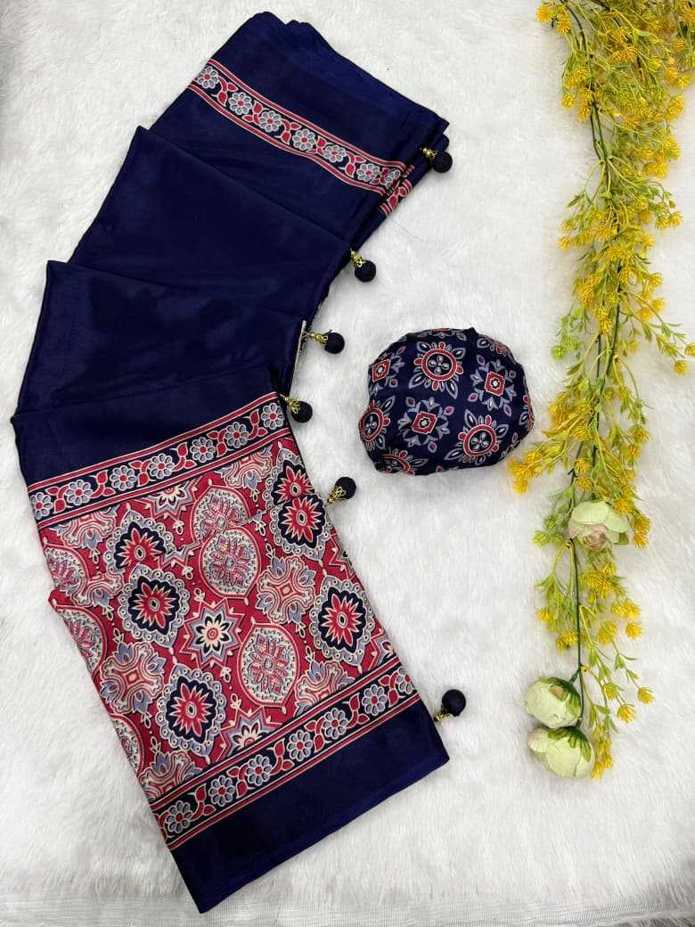 YNF Wholesale Gajji Silk Ajrakh Sarees  | Surat Manufacturer