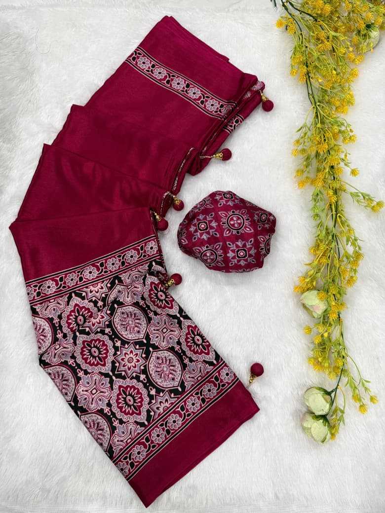 YNF Wholesale Gajji Silk Ajrakh Sarees  | Surat Manufacturer
