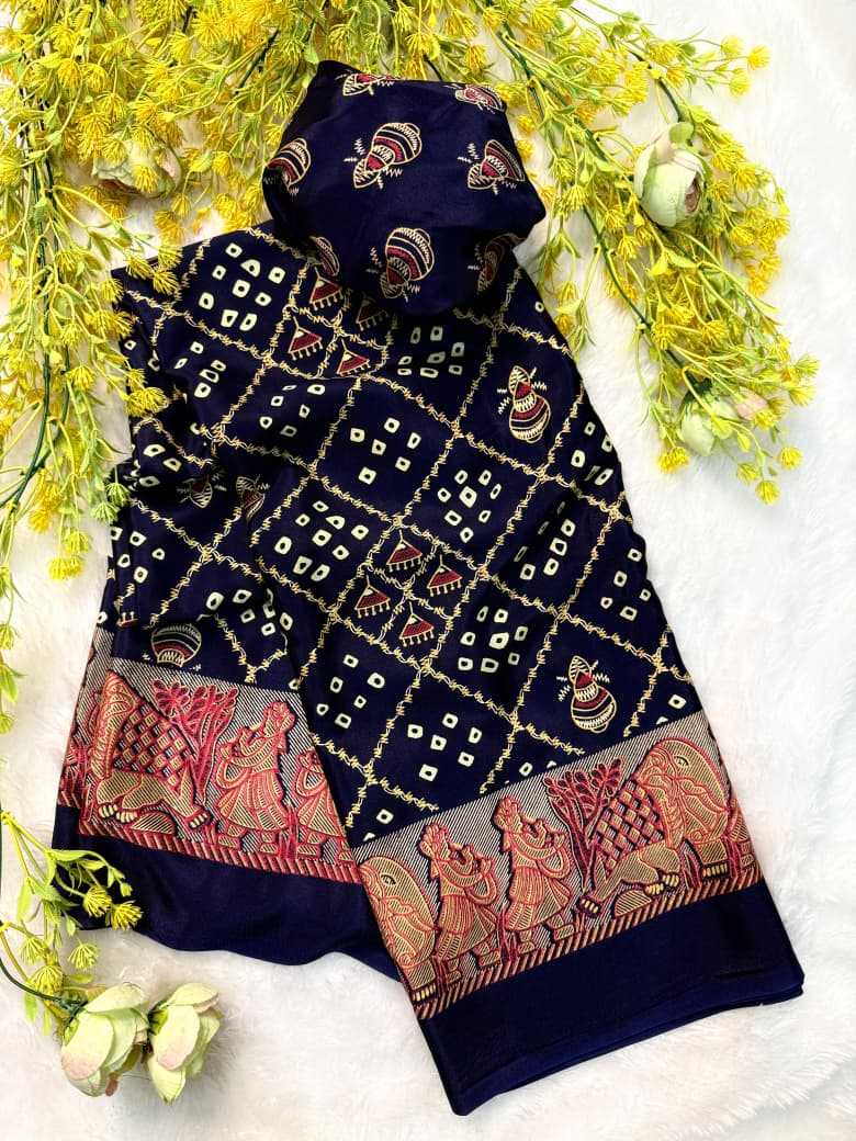 YNF Wholesale Crepe Silk Ajrakh Sarees  | Surat Manufacturer