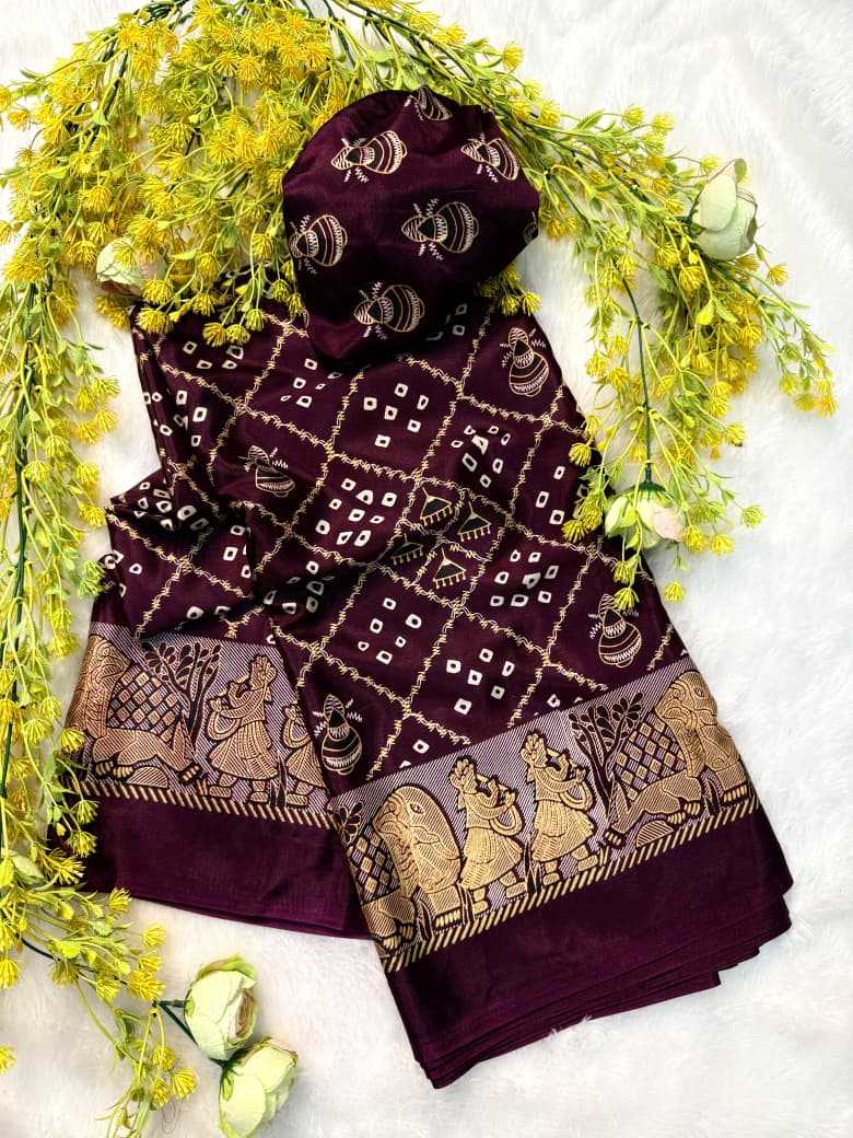 YNF Wholesale Crepe Silk Ajrakh Sarees  | Surat Manufacturer