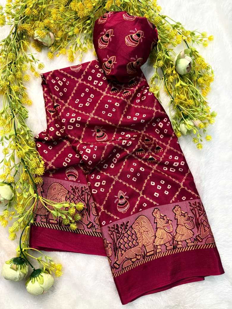 YNF Wholesale Crepe Silk Ajrakh Sarees  | Surat Manufacturer