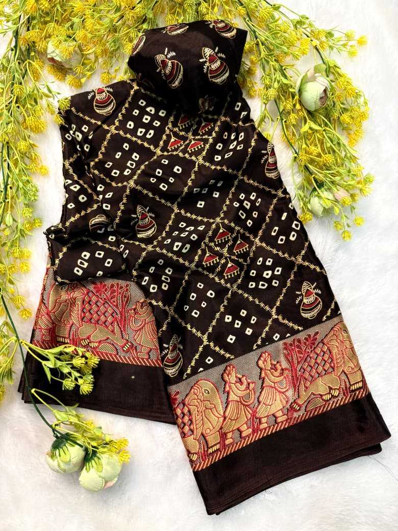 YNF Wholesale Crepe Silk Ajrakh Sarees  | Surat Manufacturer