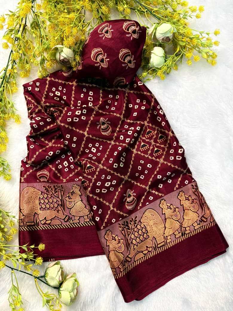 YNF Wholesale Crepe Silk Ajrakh Sarees  | Surat Manufacturer
