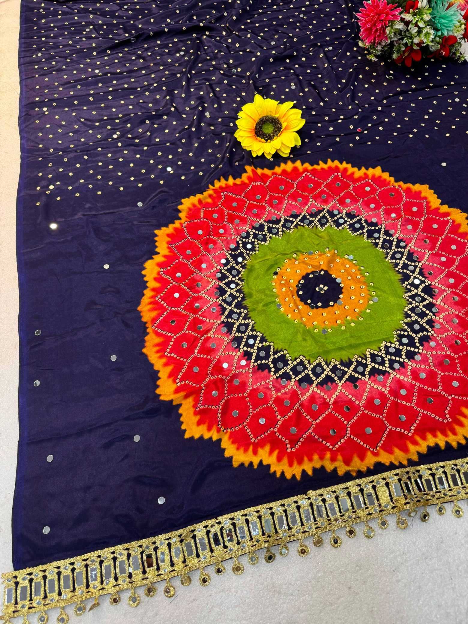 YNF Wholesale Gajji Silk Ajrakh Sarees  | Surat Manufacturer