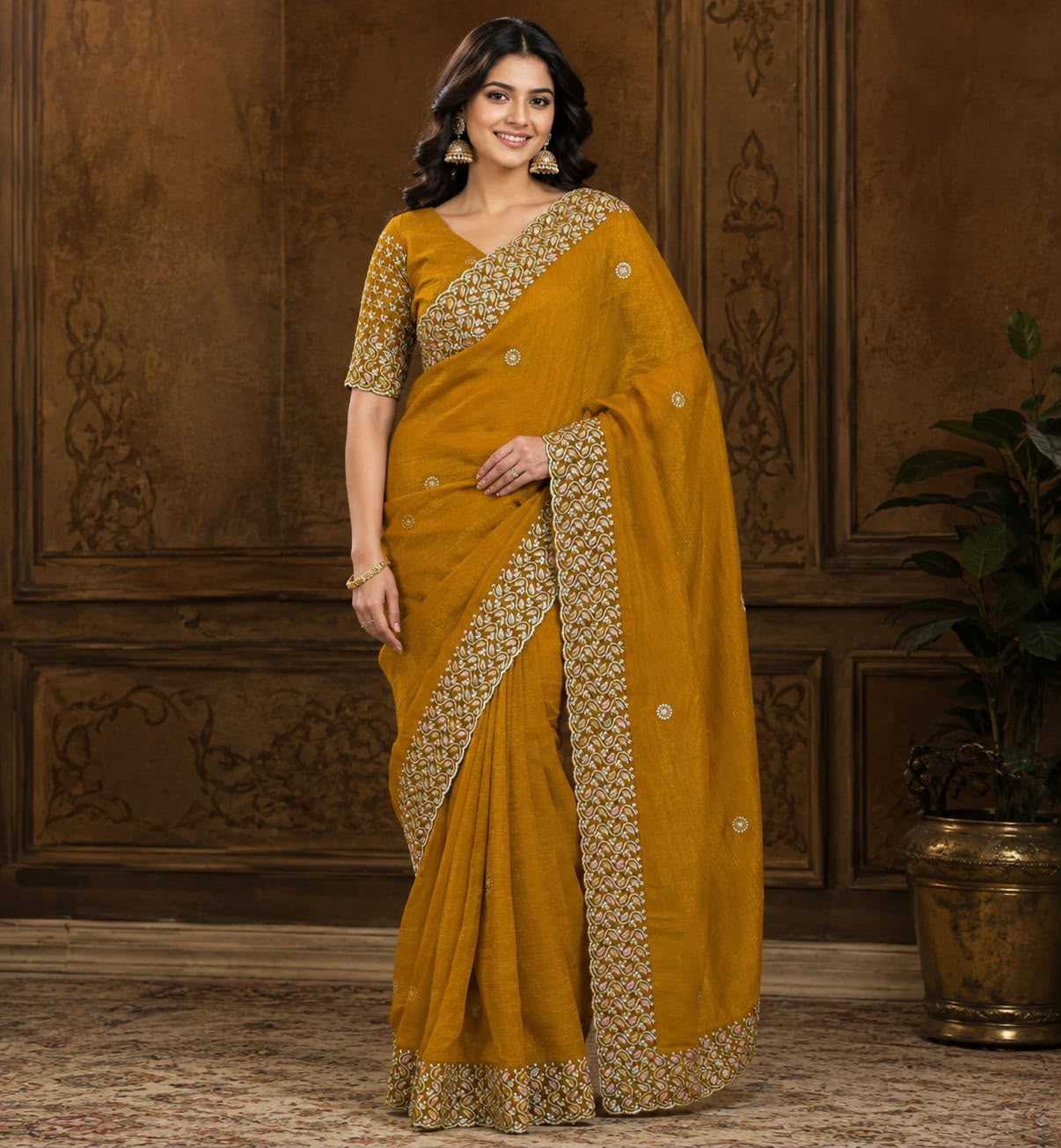 YNF Wholesale Soft Gold Crush Party Wear Sarees  | Surat Manufacturer