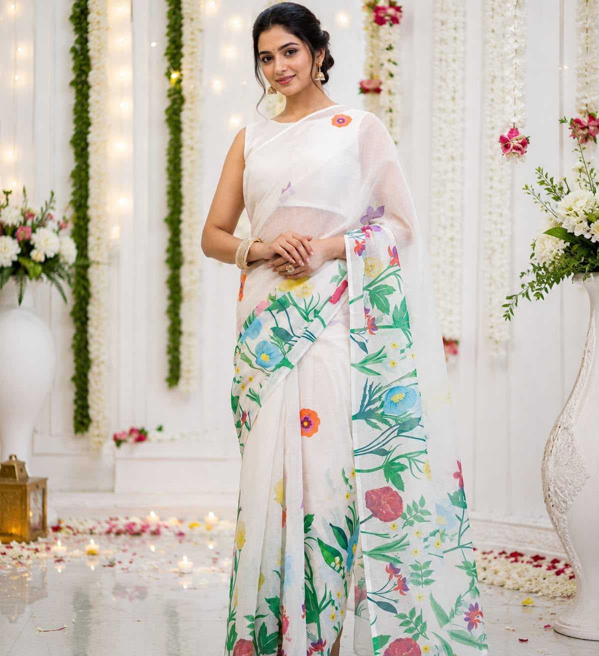 YNF Wholesale Linen Designer Sarees  | Surat Manufacturer