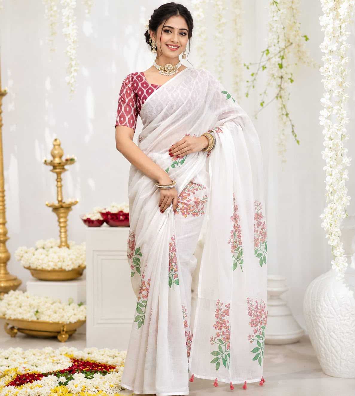 YNF Wholesale Linen Designer Sarees  | Surat Manufacturer