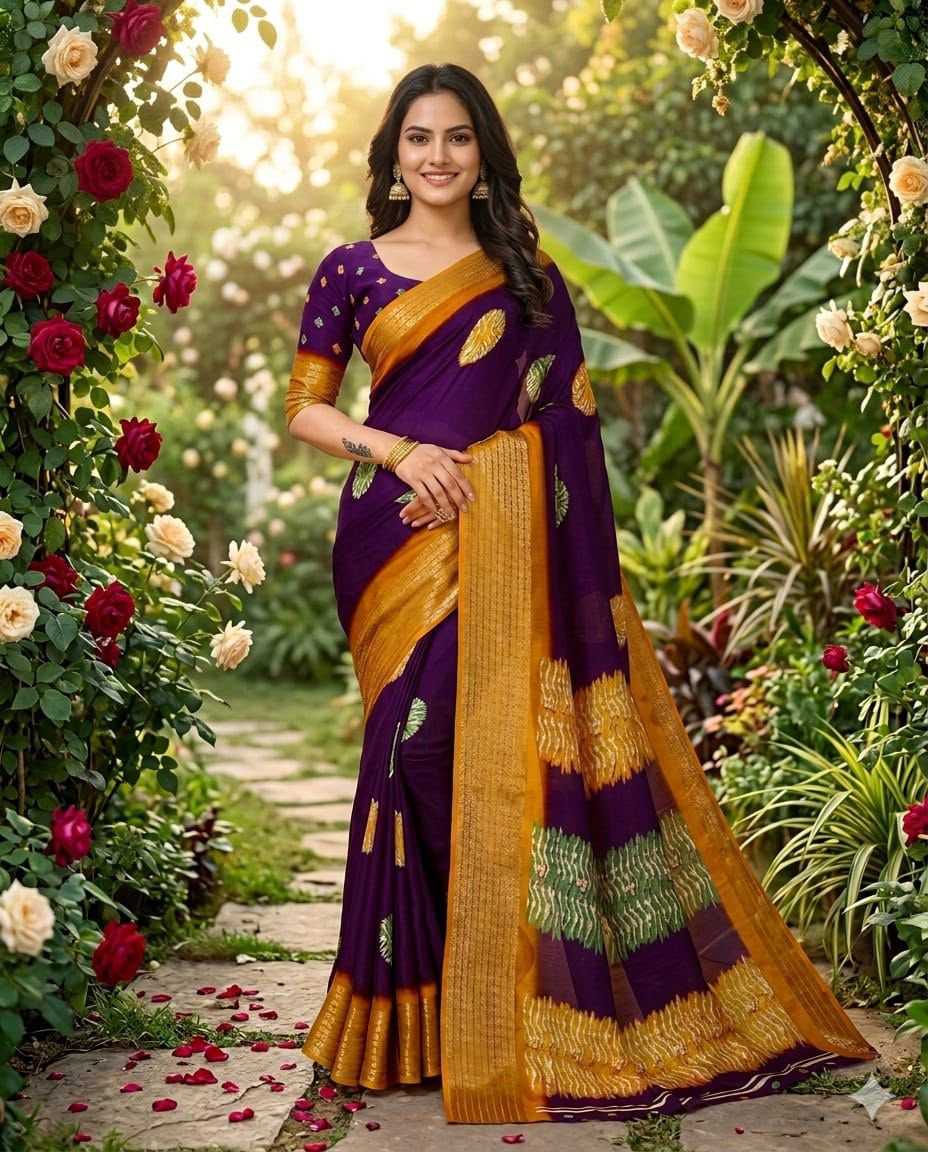 YNF Wholesale Jacquard Printed Sarees  | Surat Manufacturer