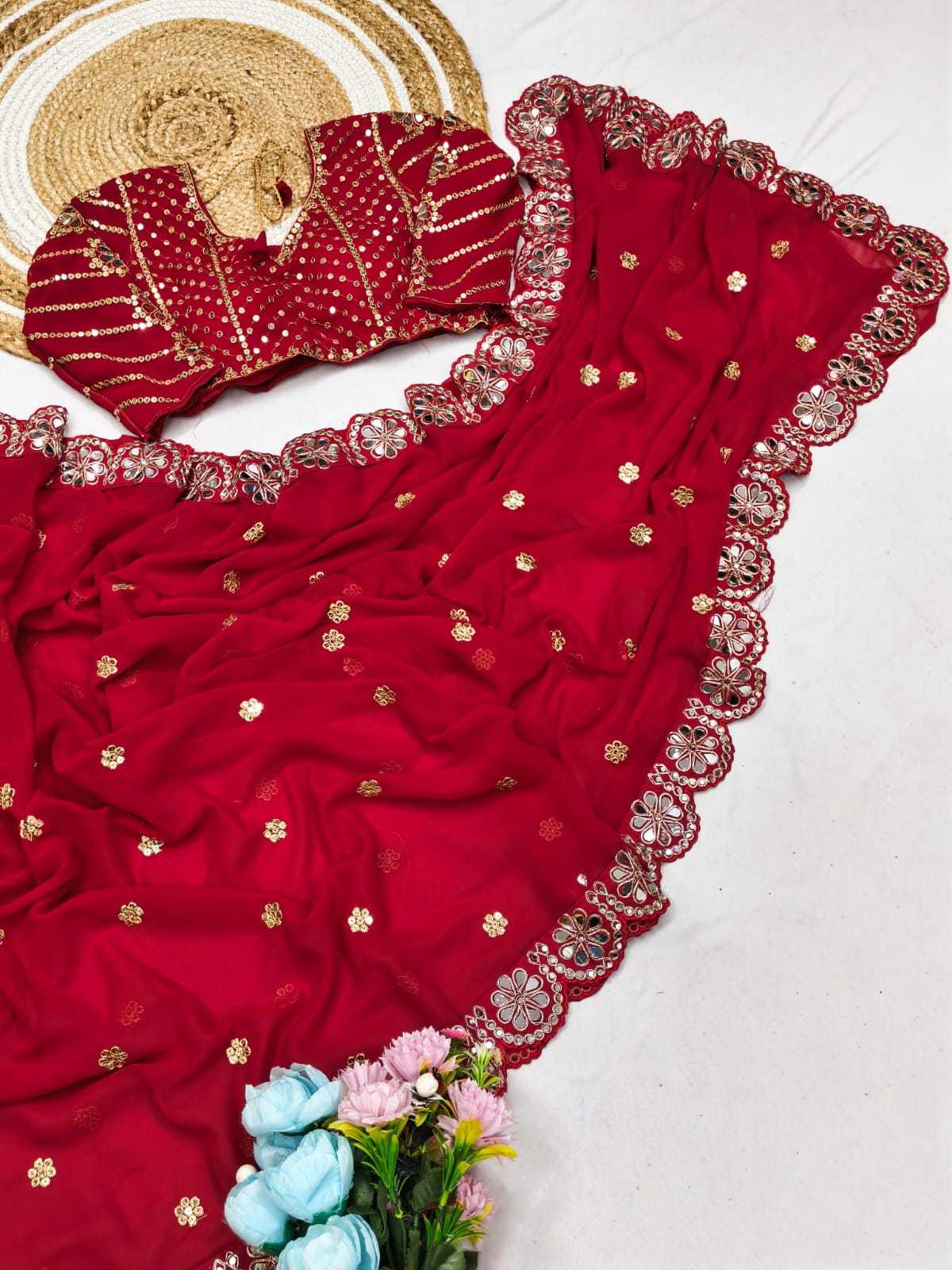 YNF Wholesale Faux Georgette Georgette Sarees  | Surat Manufacturer