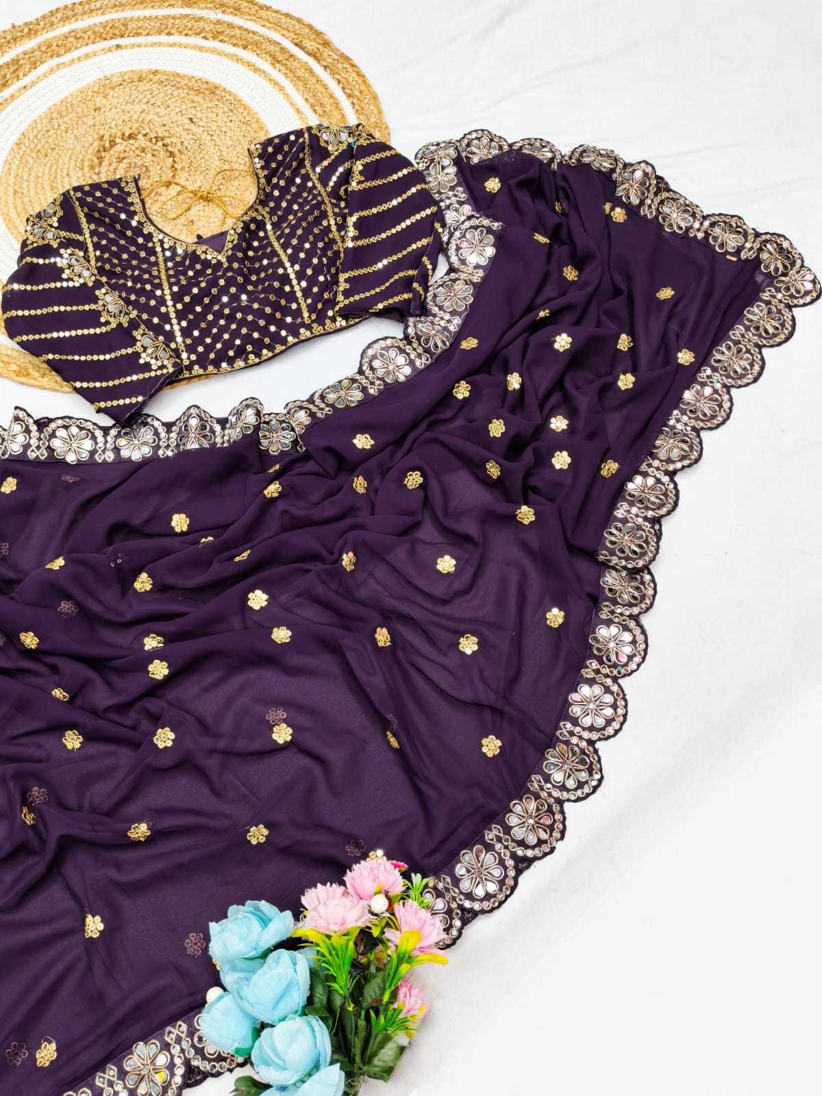 YNF Wholesale Faux Georgette Georgette Sarees  | Surat Manufacturer