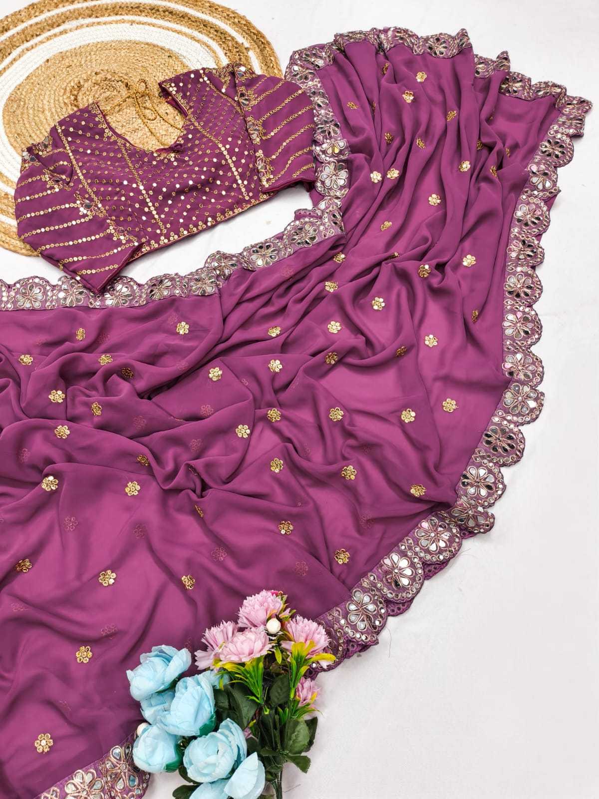 YNF Wholesale Faux Georgette Georgette Sarees  | Surat Manufacturer