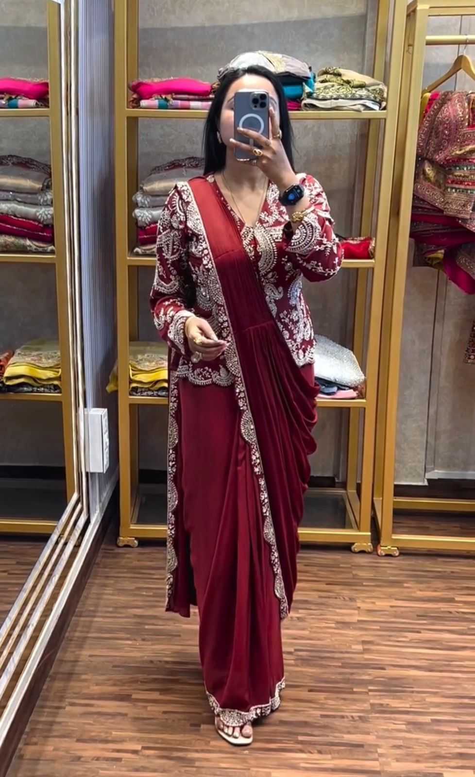 YNF Wholesale Chinon Ready To Wear Sarees  | Surat Manufacturer