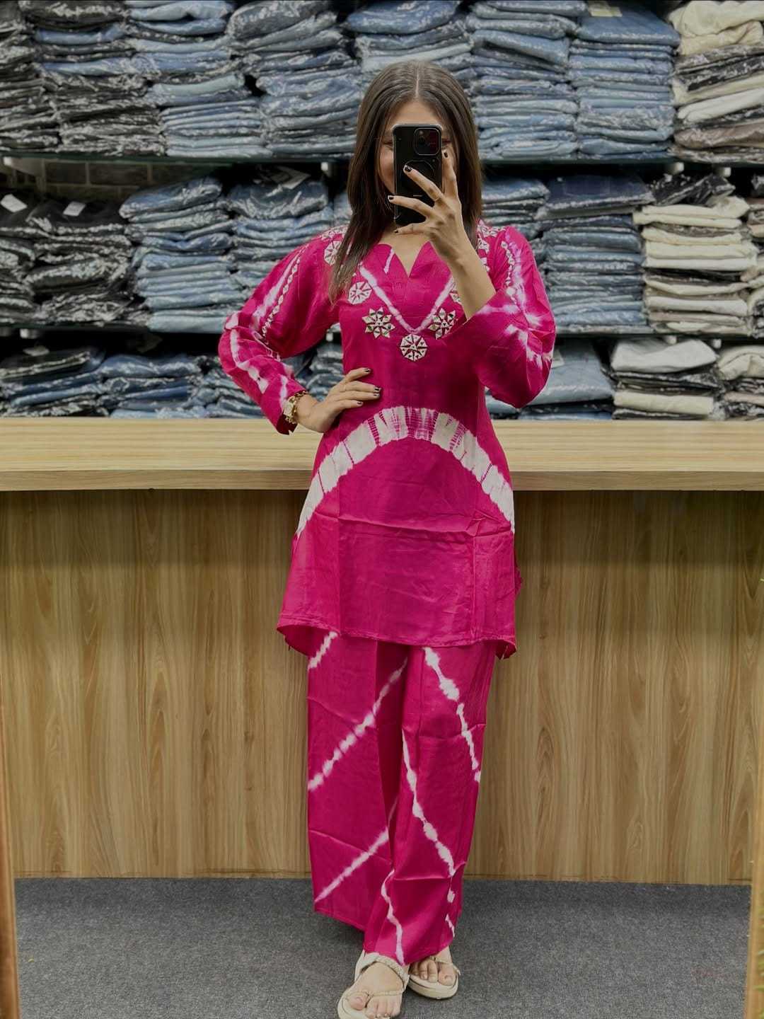 YNF Wholesale Burberry Silk Co-ord Set  | Surat Manufacturer