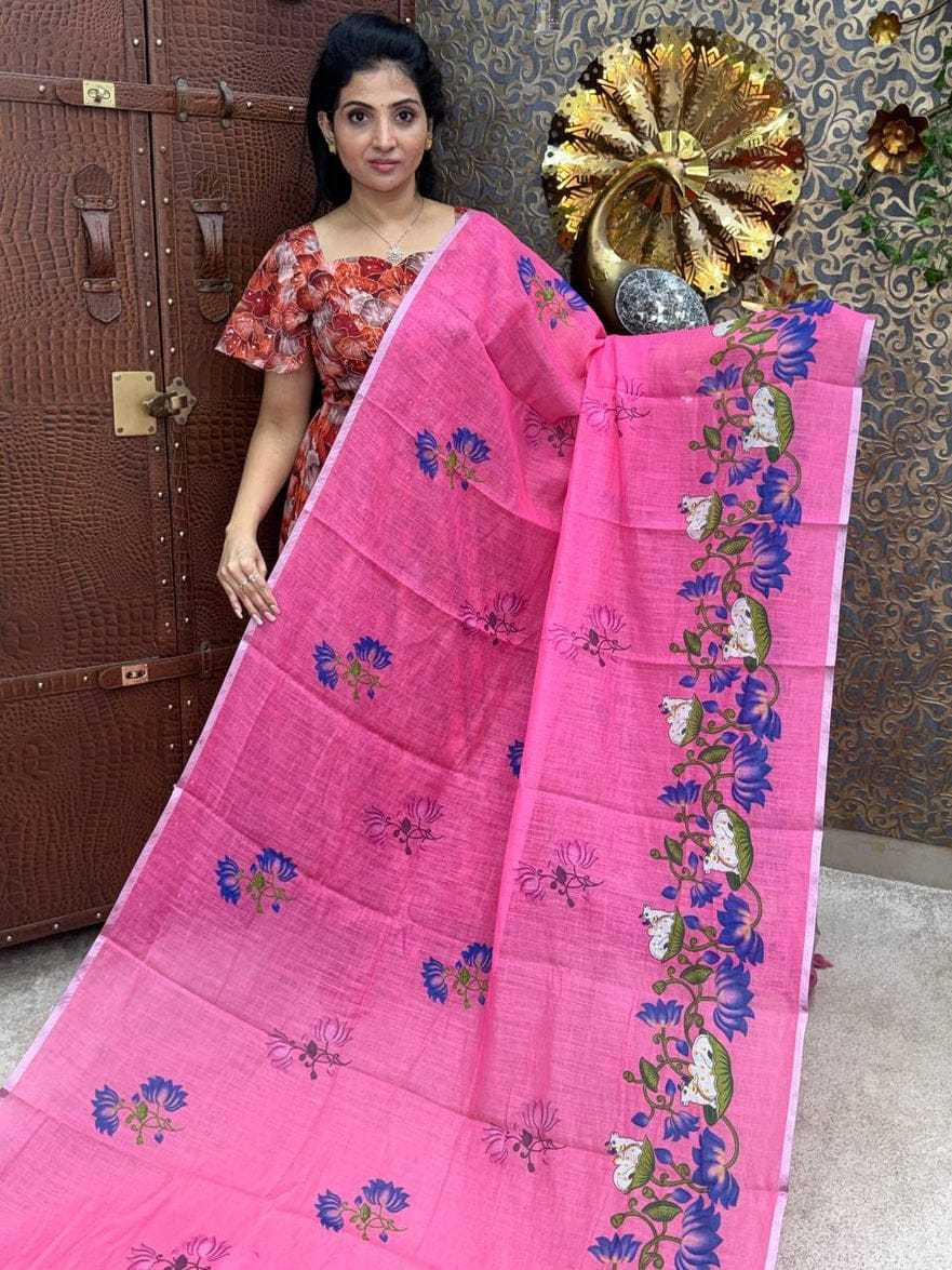YNF Wholesale Linen Printed Sarees  | Surat Manufacturer