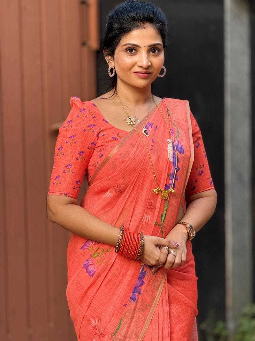 YNF Wholesale Linen Printed Sarees  | Surat Manufacturer