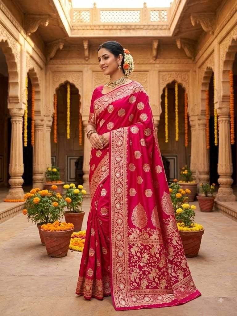 YNF Wholesale Satin Silk Jacquard Saree  | Surat Manufacturer