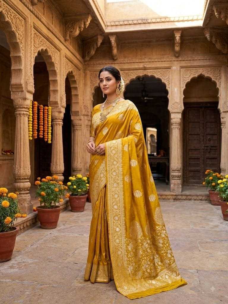 YNF Wholesale Satin Silk Jacquard Saree  | Surat Manufacturer