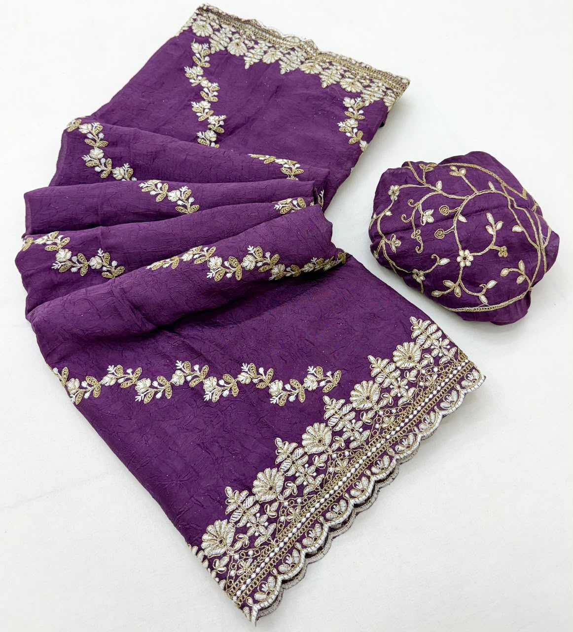 YNF Wholesale Crush Silk Designer Silk Sarees  | Surat Manufacturer