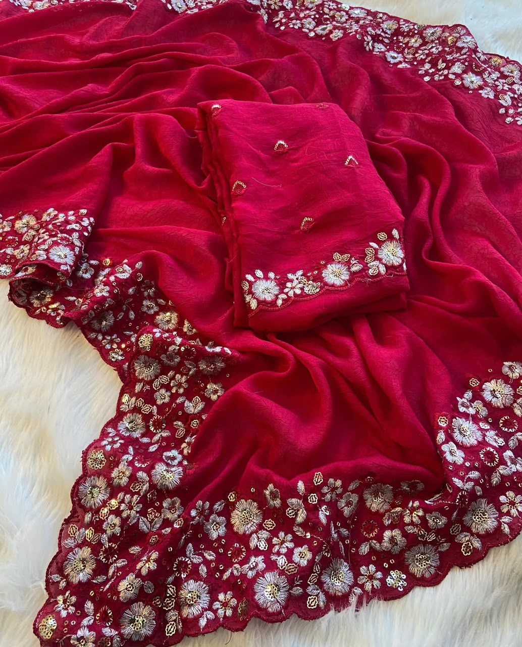 YNF Wholesale Crush Silk Designer Silk Sarees  | Surat Manufacturer