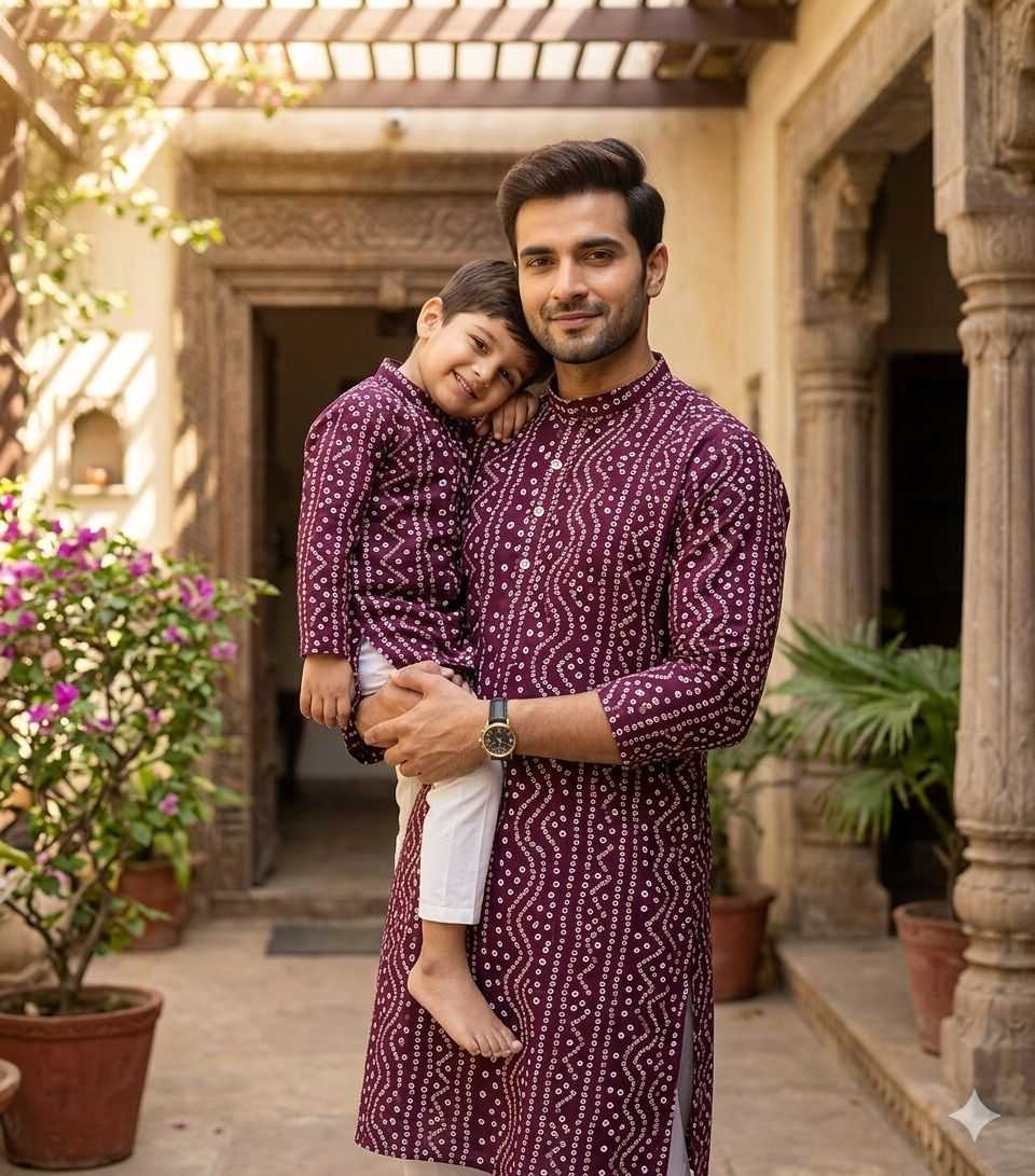 YNF Wholesale Cotton Father Son Combo Wears KESH650 Hip | Surat Manufacturer