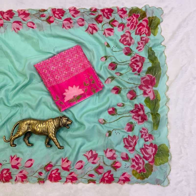YNF Wholesale Tabby Silk Printed Sarees  | Surat Manufacturer