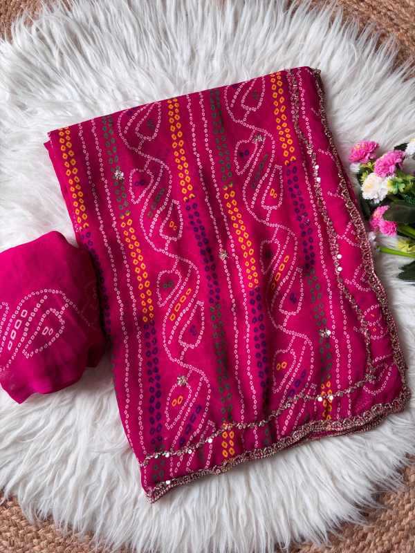 YNF Wholesale Faux Georgette Printed Sarees  | Surat Manufacturer
