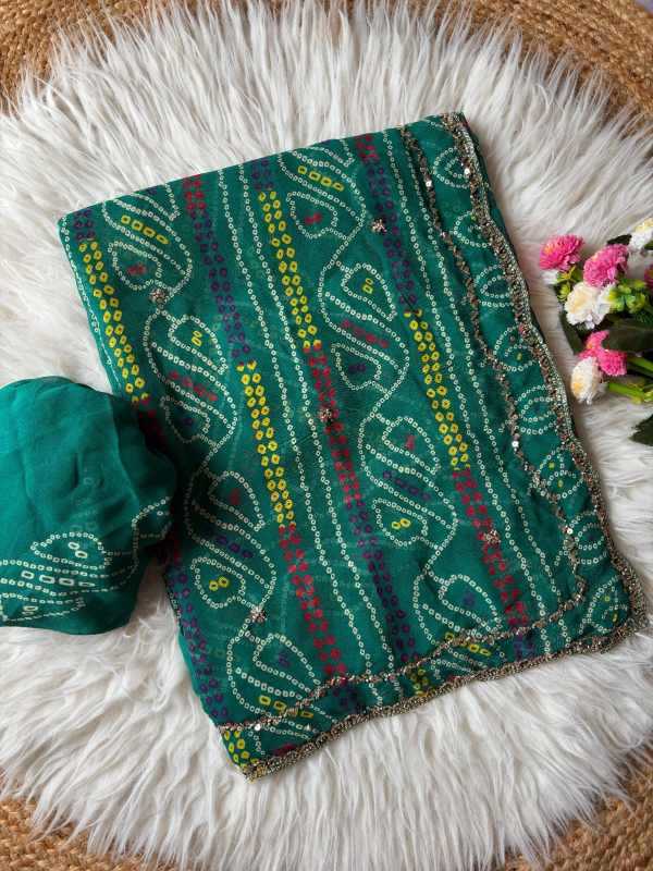 YNF Wholesale Faux Georgette Printed Sarees  | Surat Manufacturer