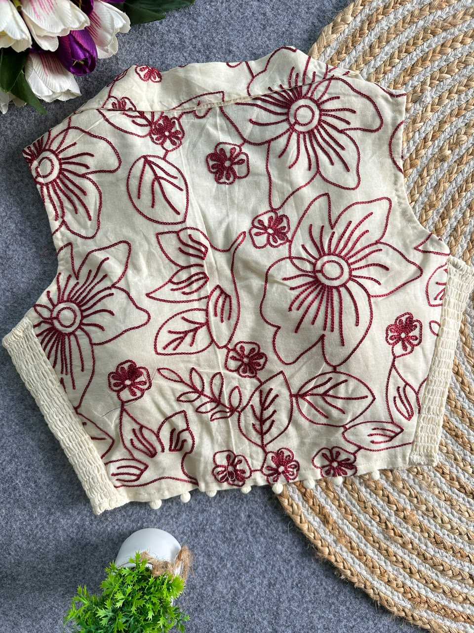 YNF Wholesale Khadi Cotton Designer Blouse KESH653 Khadi Collar Elastic Blouse | Surat Manufacturer