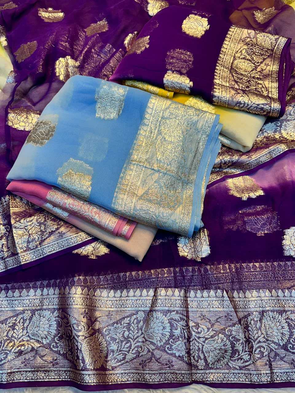 YNF Wholesale Premium Georgette Party Wear Sarees  | Surat Manufacturer