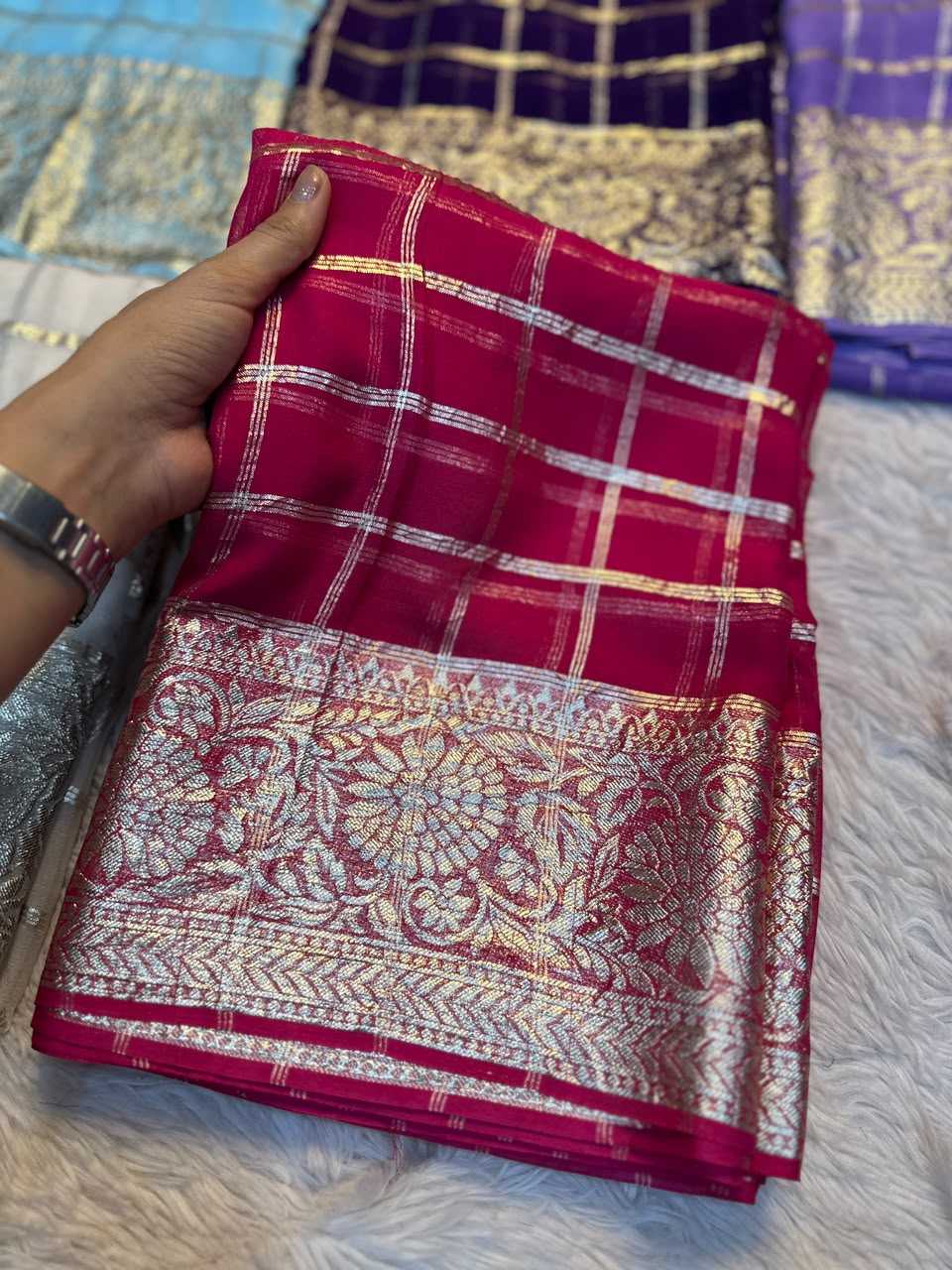 YNF Wholesale Premium Georgette Designer Sarees KESH671 Roshni | Surat Manufacturer