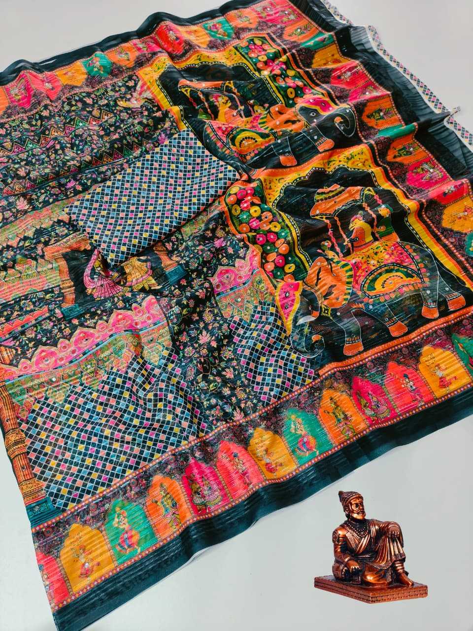 YNF Wholesale Fancy Ajrakh Sarees  | Surat Manufacturer