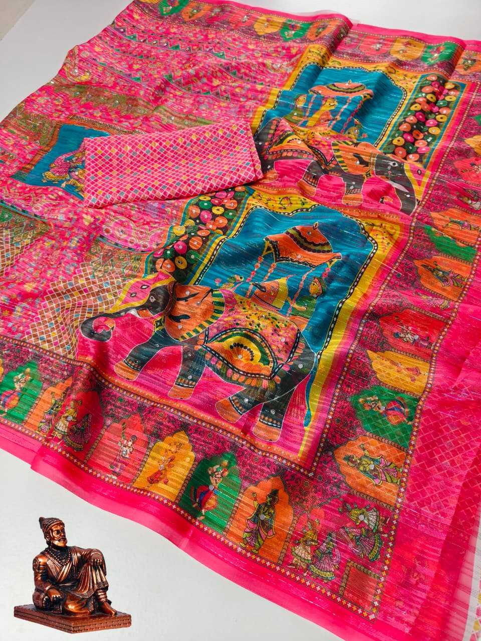 YNF Wholesale Fancy Ajrakh Sarees  | Surat Manufacturer