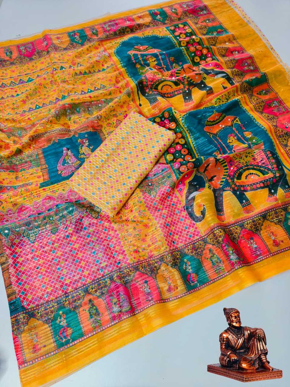 YNF Wholesale Fancy Ajrakh Sarees  | Surat Manufacturer