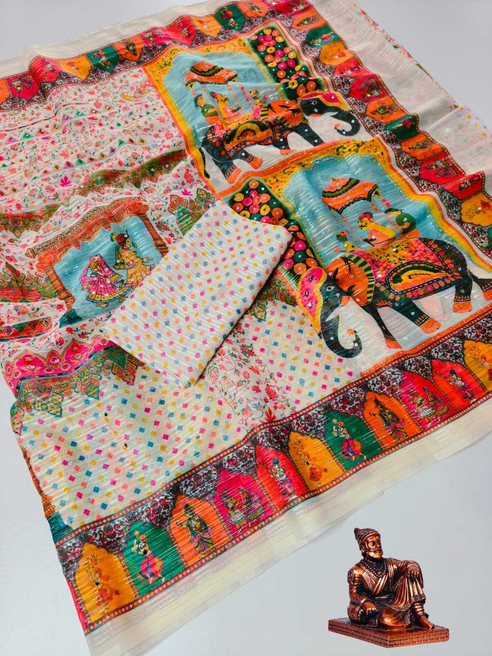 YNF Wholesale Fancy Ajrakh Sarees  | Surat Manufacturer