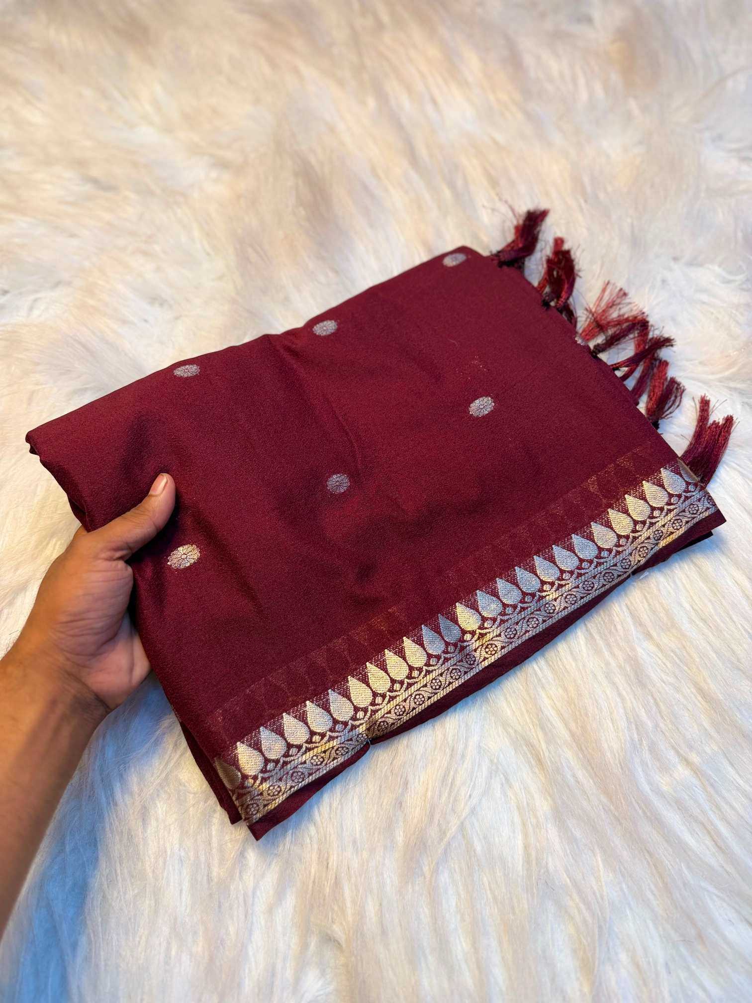 YNF Wholesale Crepe Silk Crepe Silk Saree KESH676 Temple Butta | Surat Manufacturer