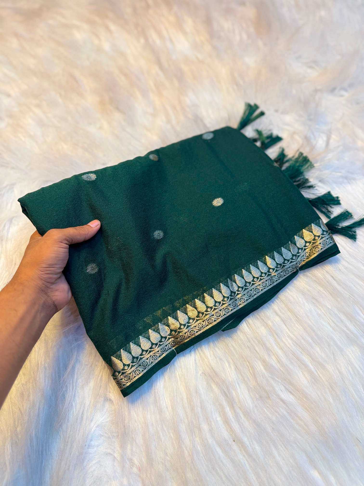 YNF Wholesale Crepe Silk Crepe Silk Saree KESH676 Temple Butta | Surat Manufacturer