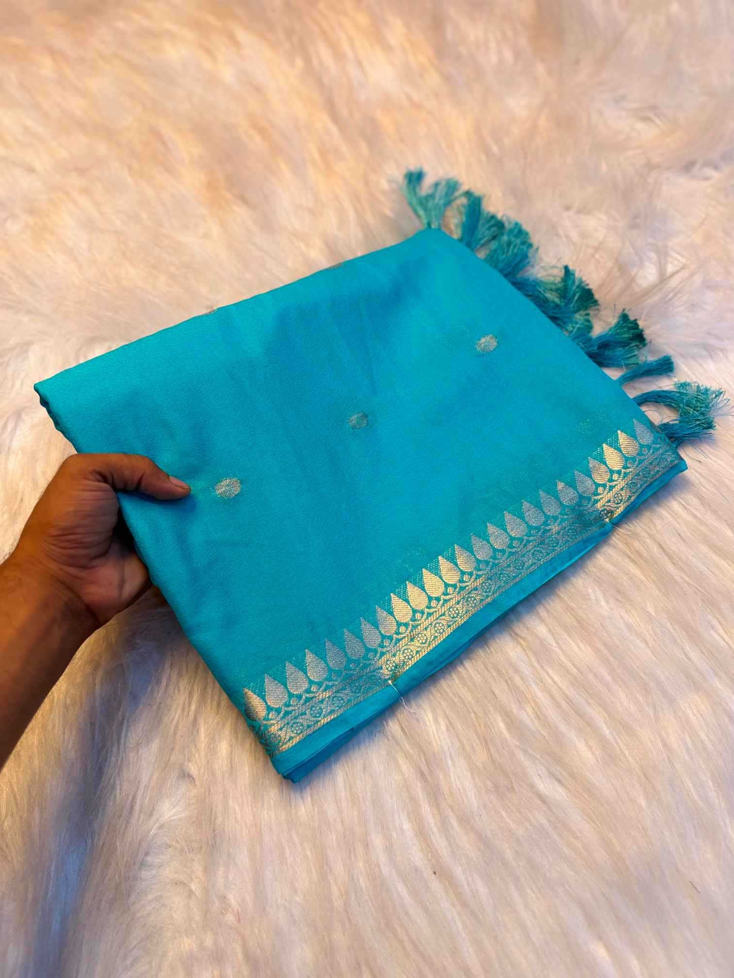 YNF Wholesale Viscose Viscose Saree KESH676 Temple Butta | Surat Manufacturer