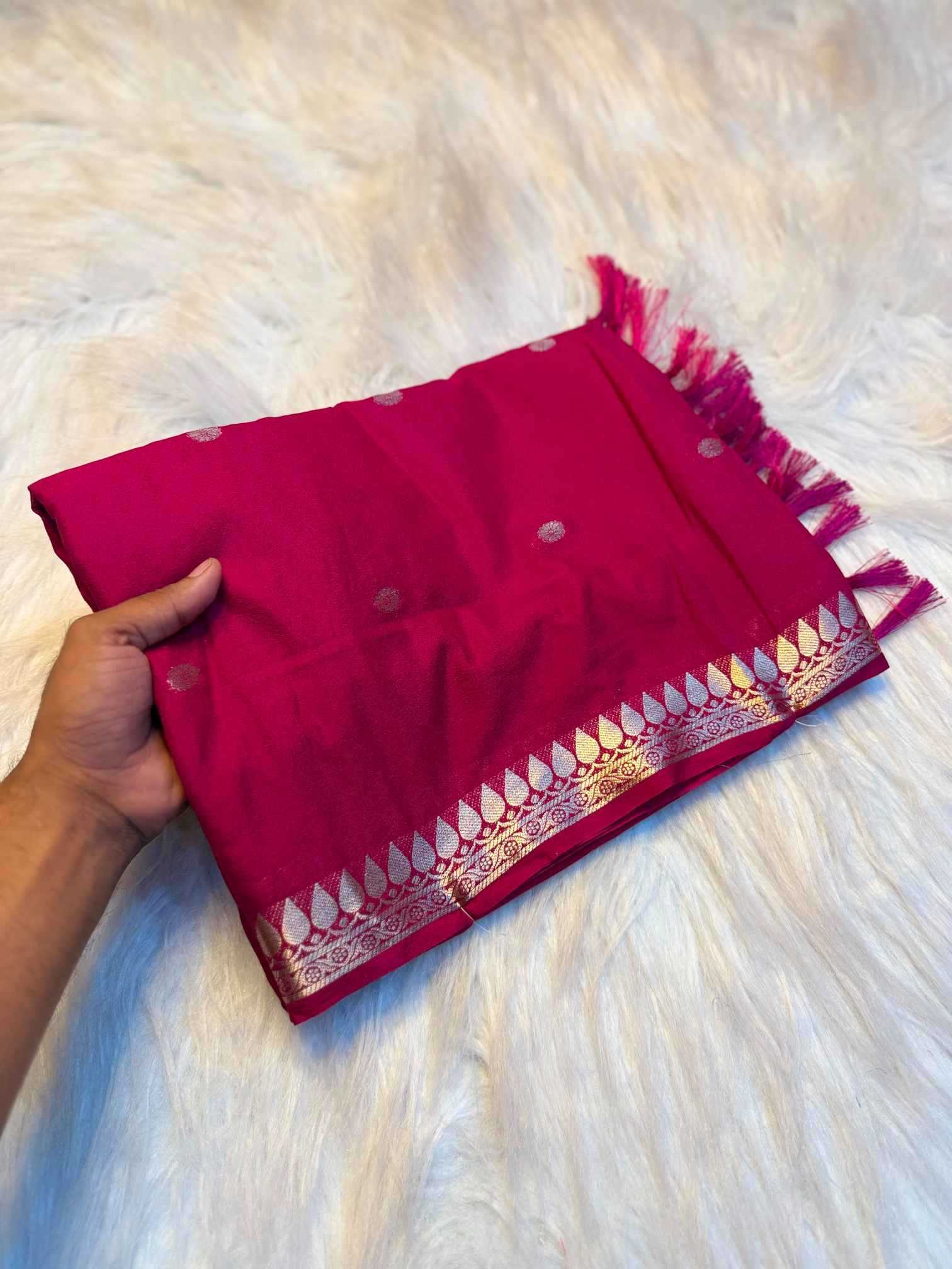 YNF Wholesale Viscose Viscose Saree KESH676 Temple Butta | Surat Manufacturer