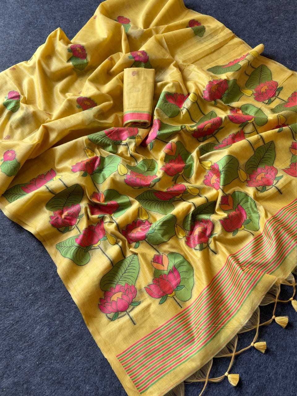 YNF Wholesale Cotton Fancy Sarees KESH679 Lotus | Surat Manufacturer
