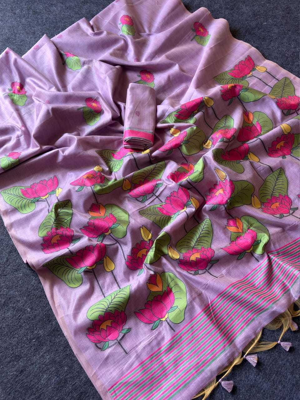 YNF Wholesale Cotton Fancy Sarees KESH679 Lotus | Surat Manufacturer