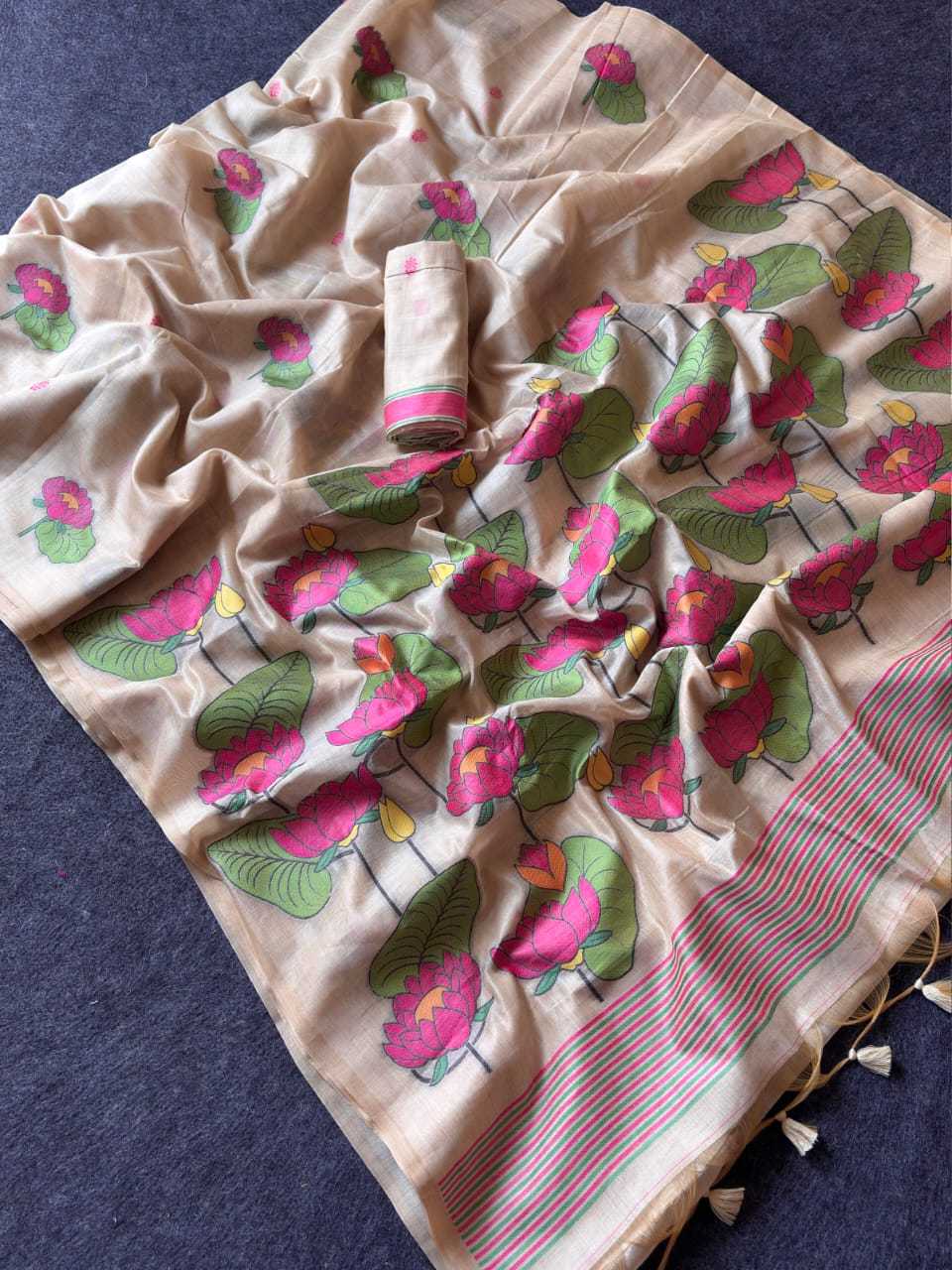 YNF Wholesale Cotton Fancy Sarees KESH679 Lotus | Surat Manufacturer