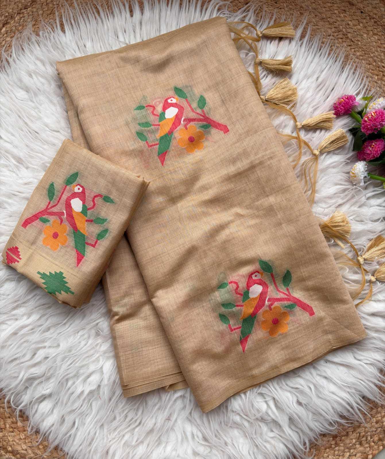 YNF Wholesale Chanderi Cotton Fancy Sarees KESH679 Parrot | Surat Manufacturer