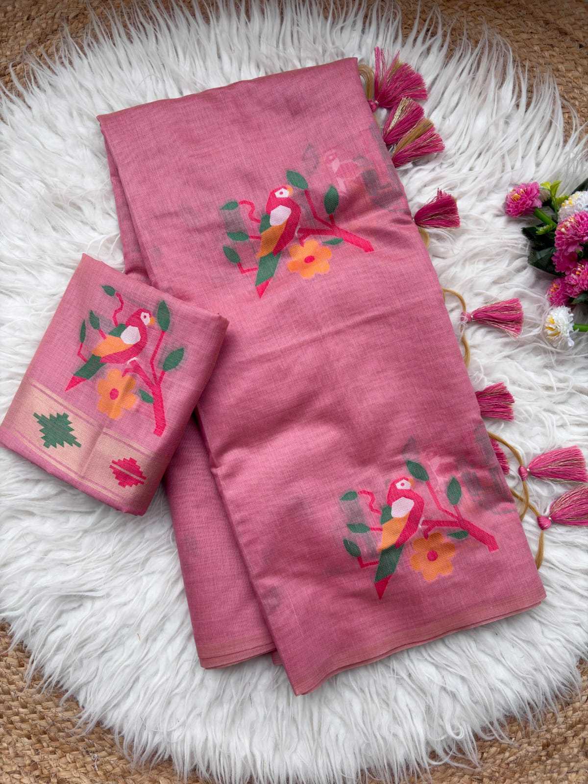 YNF Wholesale Chanderi Cotton Fancy Sarees KESH679 Parrot | Surat Manufacturer