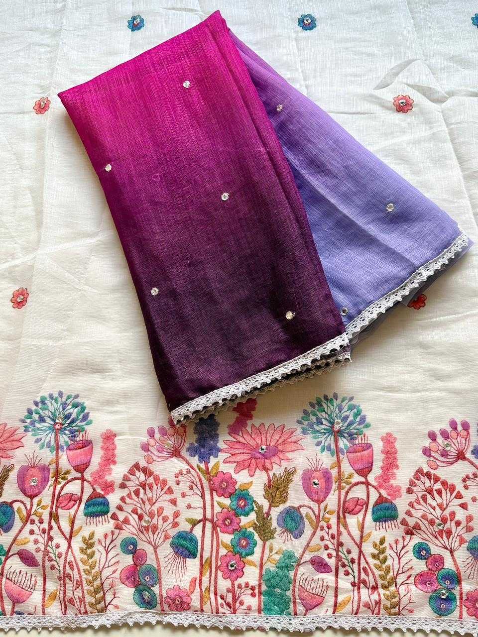 YNF Wholesale Linen Embroidered Sarees  | Surat Manufacturer