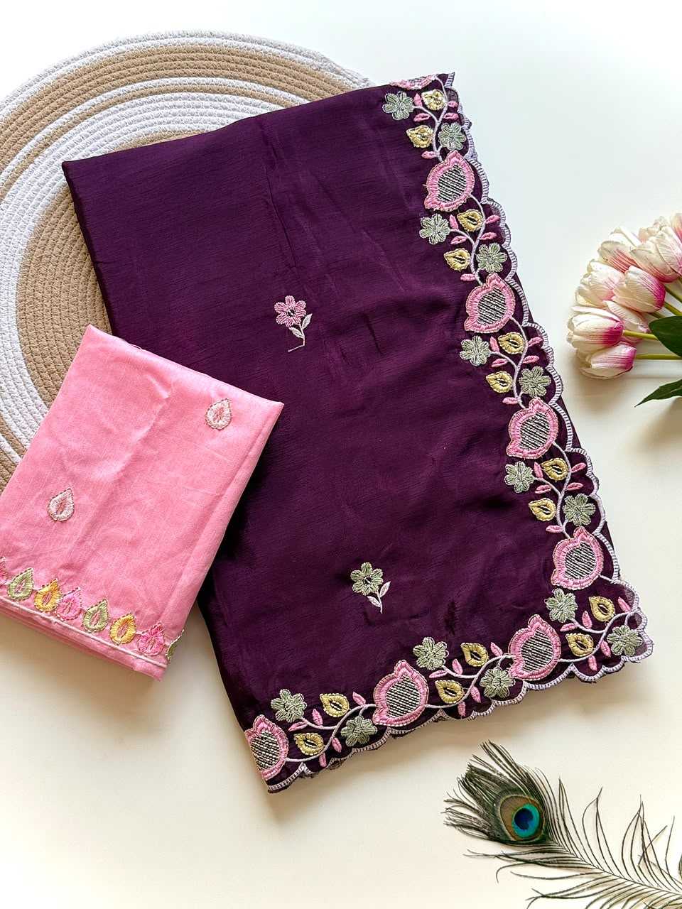 YNF Wholesale Chinon Party Wear Sarees  | Surat Manufacturer