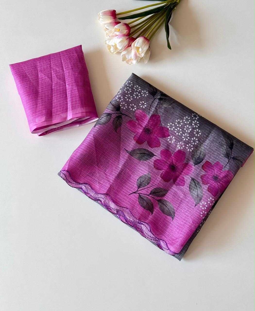 YNF Wholesale Kota Checks Printed Sarees  | Surat Manufacturer