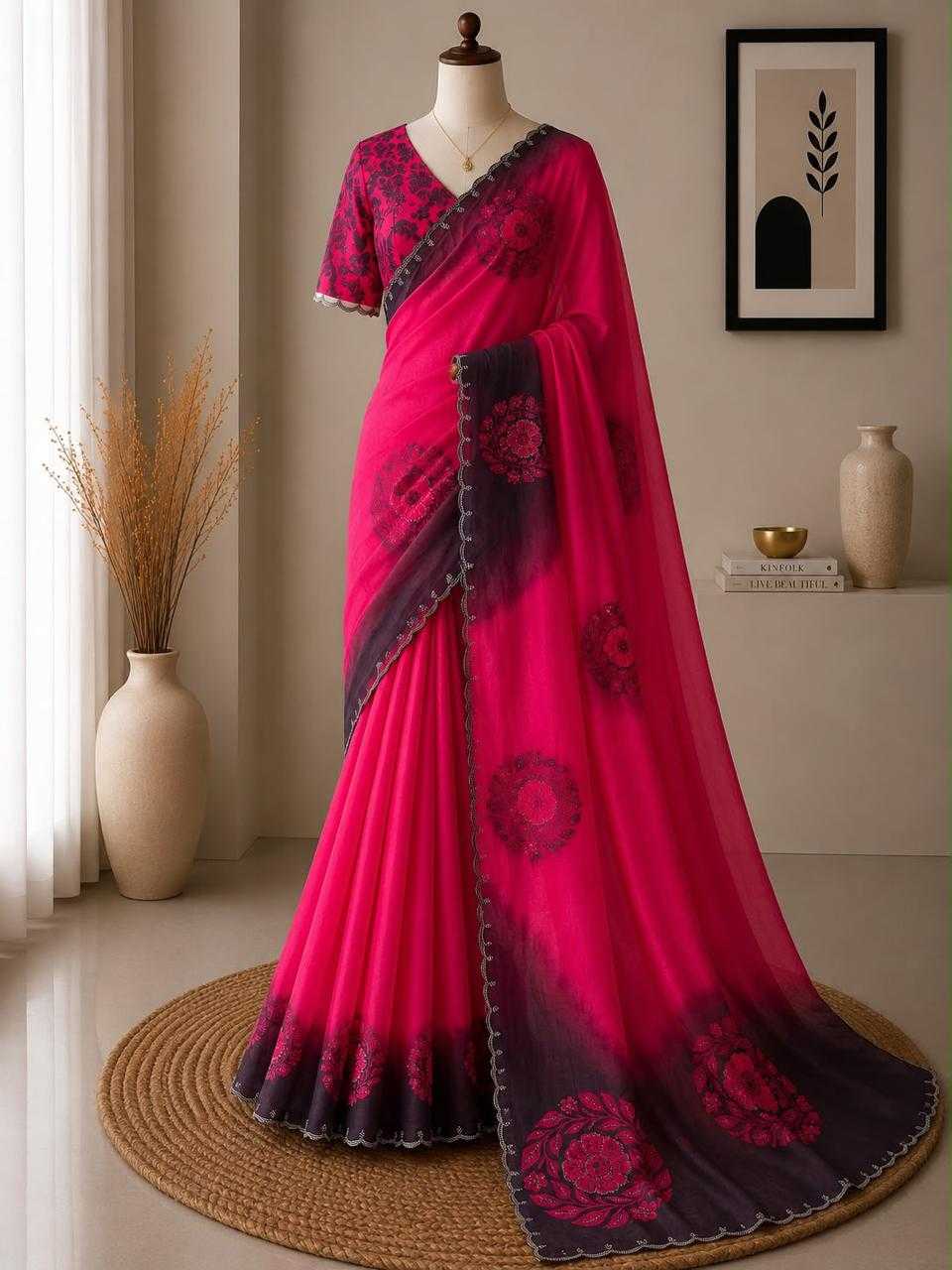 YNF Wholesale Satin Printed Sarees  | Surat Manufacturer