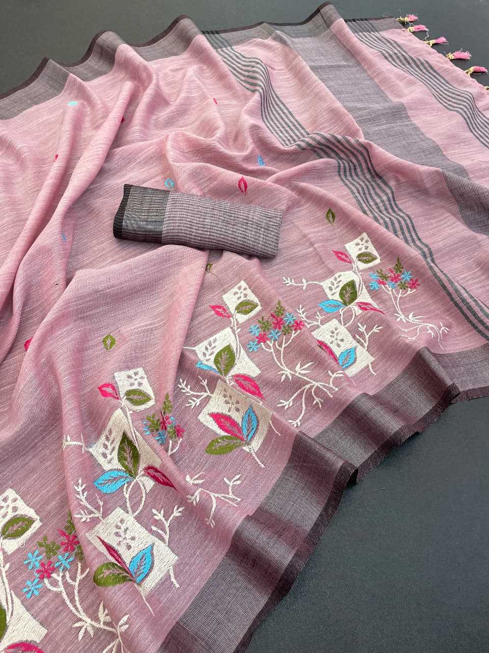 YNF Wholesale Linen Designer Sarees  | Surat Manufacturer