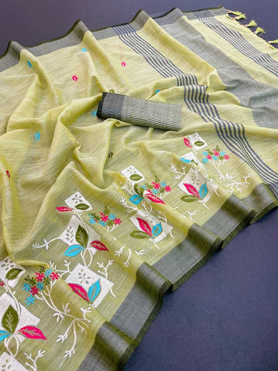 YNF Wholesale Linen Designer Sarees  | Surat Manufacturer